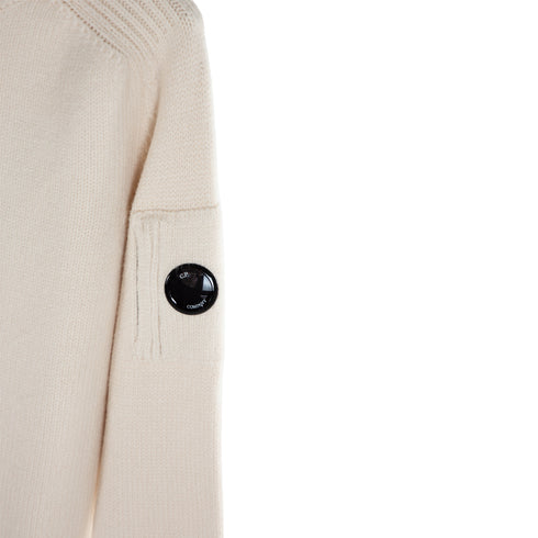 C.P. Company Cotton/Nylon Knit Sweater Gauze White 103 13CMKN208A-006375A Degli Uberti